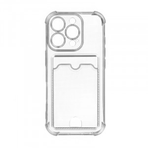  Чехол с визитницей для Apple iPhone 16 Pro Max силикон, прозрачный