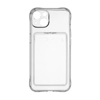 Чехол с визитницей для Apple iPhone 15  силикон, прозрачный