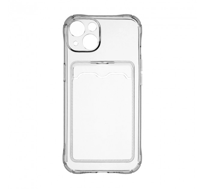 Чехол с визитницей для Apple iPhone 15  силикон, прозрачный