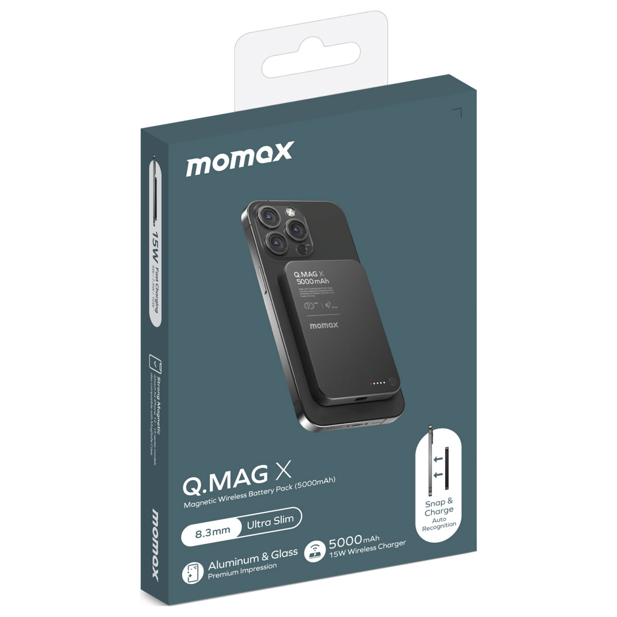 Power Bank Momax Q.MAG X 5000mAh Magnetic, Black
