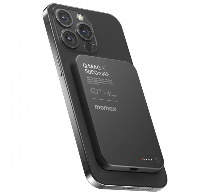 Power Bank Momax Q.MAG X 5000mAh Magnetic, Black