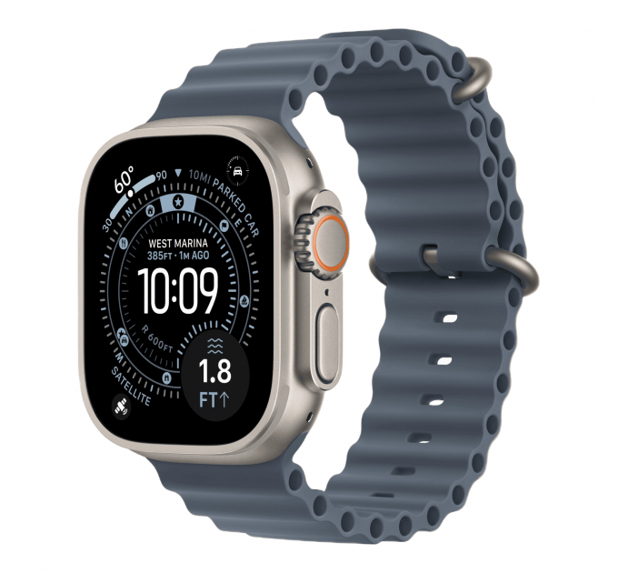 Умные часы Apple Watch Ultra 3 49mm GPS + Cellular Natural Titanium Case Anchor Blue Ocean Band One Size