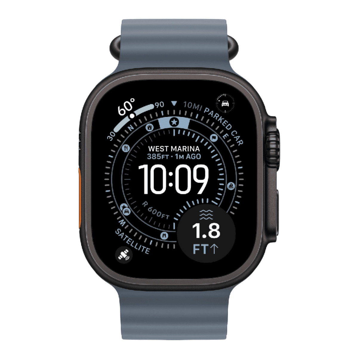 Умные часы Apple Watch Ultra 3 49mm GPS + Cellular Natural Titanium Case Anchor Blue Ocean Band One Size