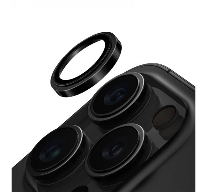 Защитное стекло для задней камеры iPhone 16 Pro Black WIWU