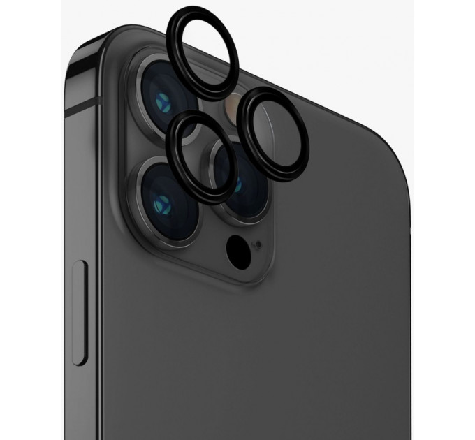 Защитное стекло для задней камеры iPhone 15 Pro Max Black WIWU