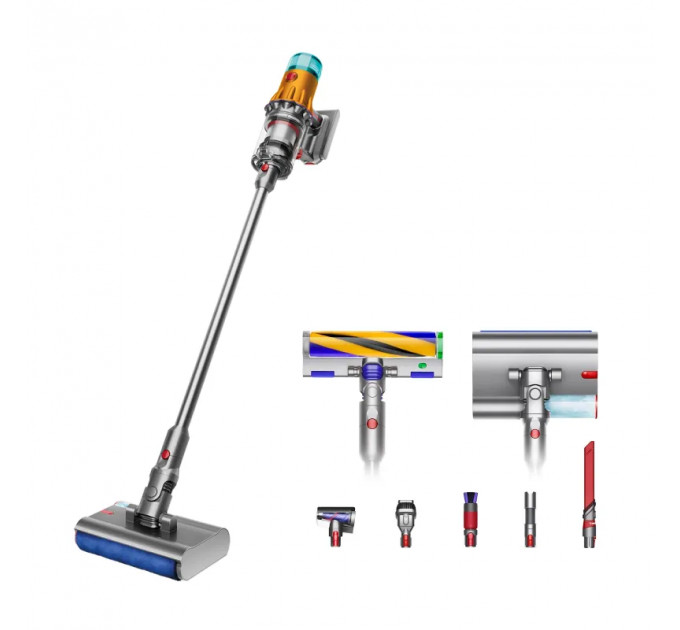 Беспроводной пылесос Dyson V12 Detect Slim Fluffy никель, синий (SV46)