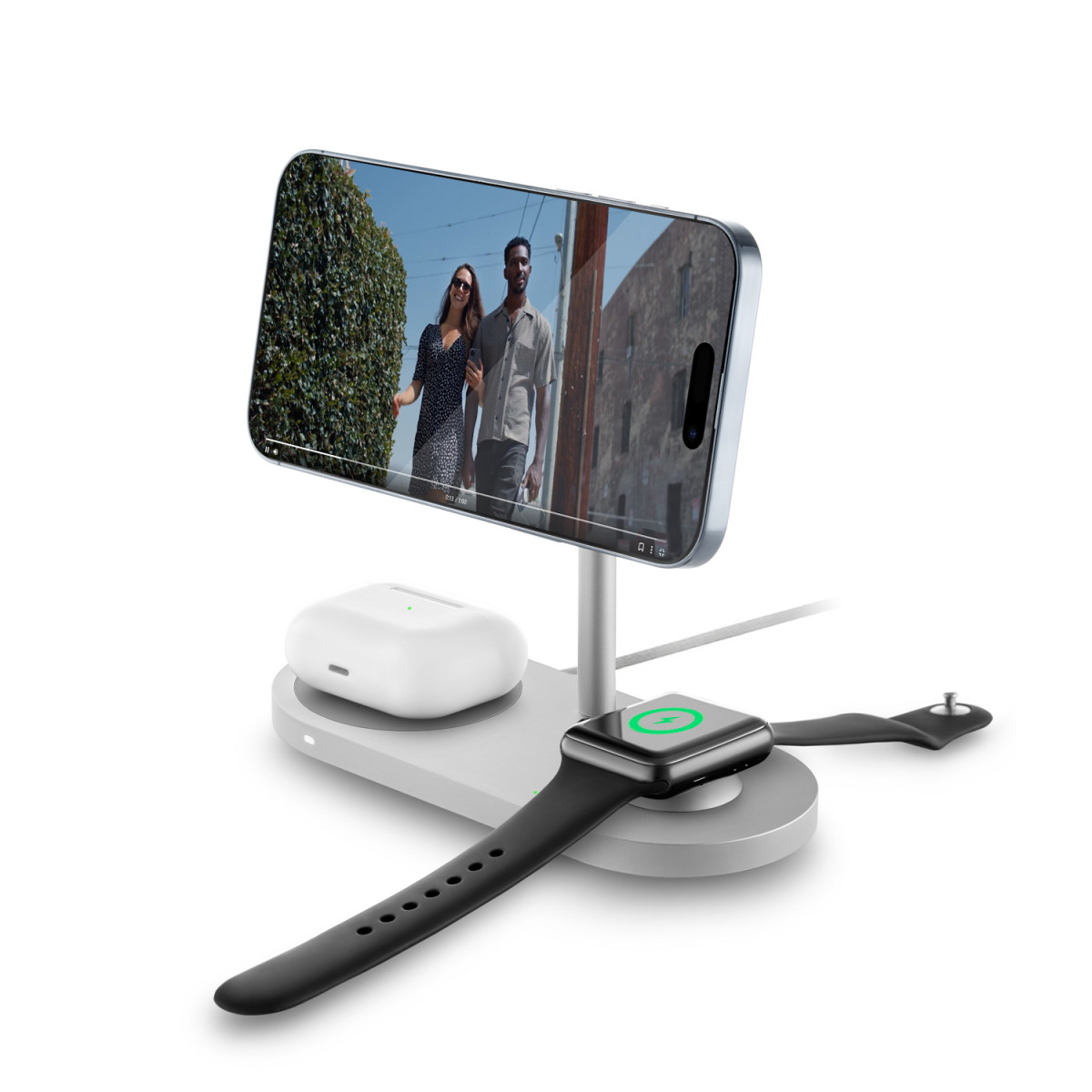 Беспроводное зарядное устройство uBear Stage Pro, 3-в-1, MagSafe совместимое