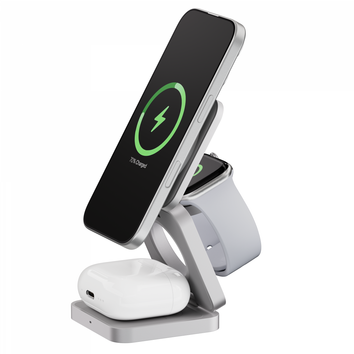 Беспроводное зарядное устройство uBear Balance Ultra, 3-в-1, с поддержкой MagSafe, Qi2