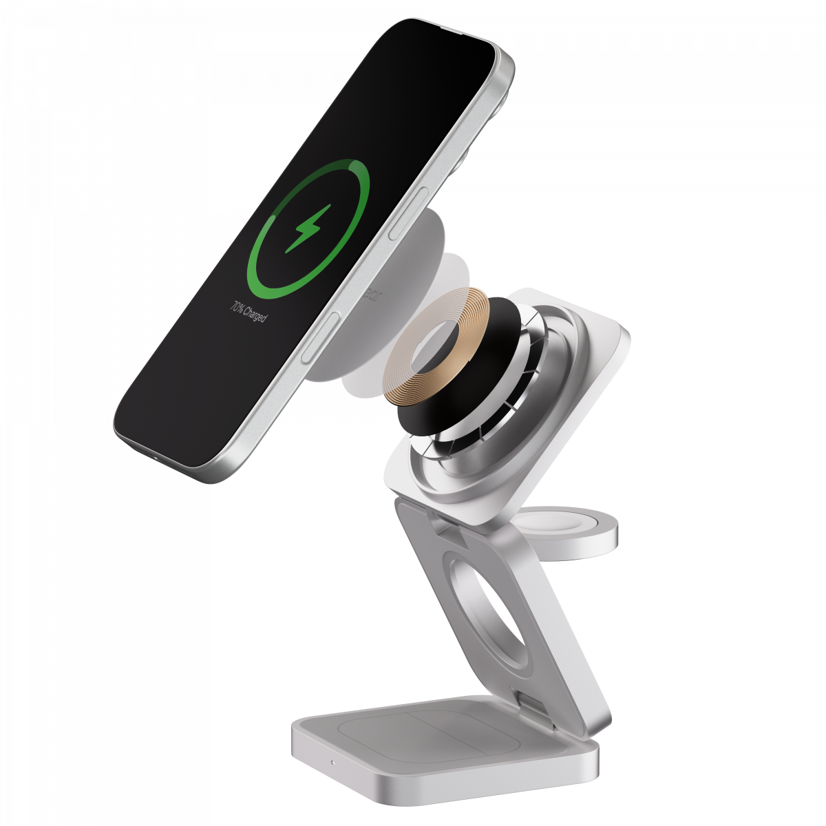 Беспроводное зарядное устройство uBear Balance Ultra, 3-в-1, с поддержкой MagSafe, Qi2