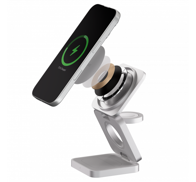 Беспроводное зарядное устройство uBear Balance Ultra, 3-в-1, с поддержкой MagSafe, Qi2
