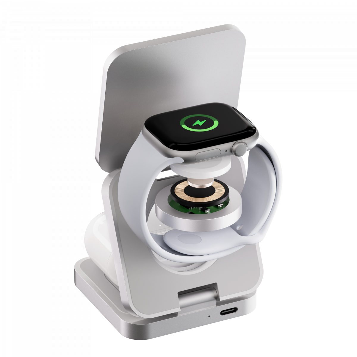 Беспроводное зарядное устройство uBear Balance Ultra, 3-в-1, с поддержкой MagSafe, Qi2