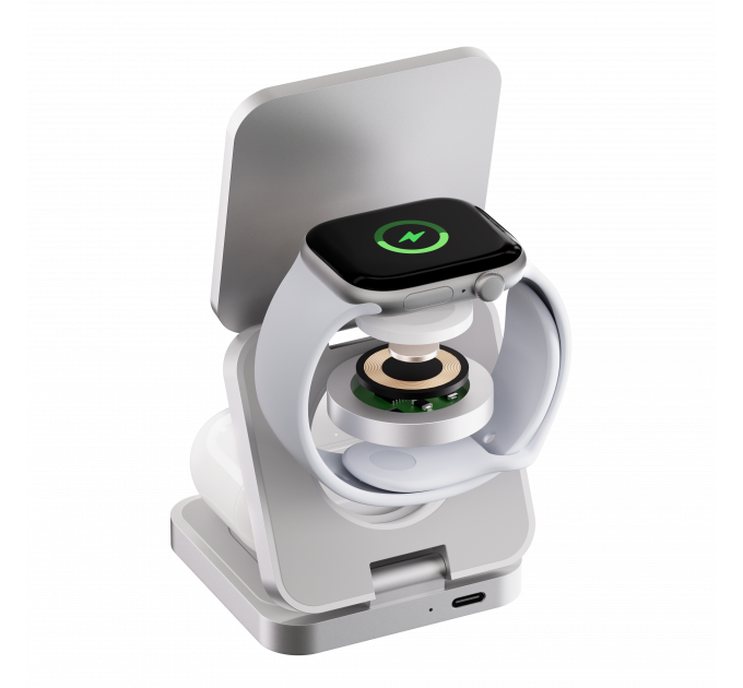 Беспроводное зарядное устройство uBear Balance Ultra, 3-в-1, с поддержкой MagSafe, Qi2